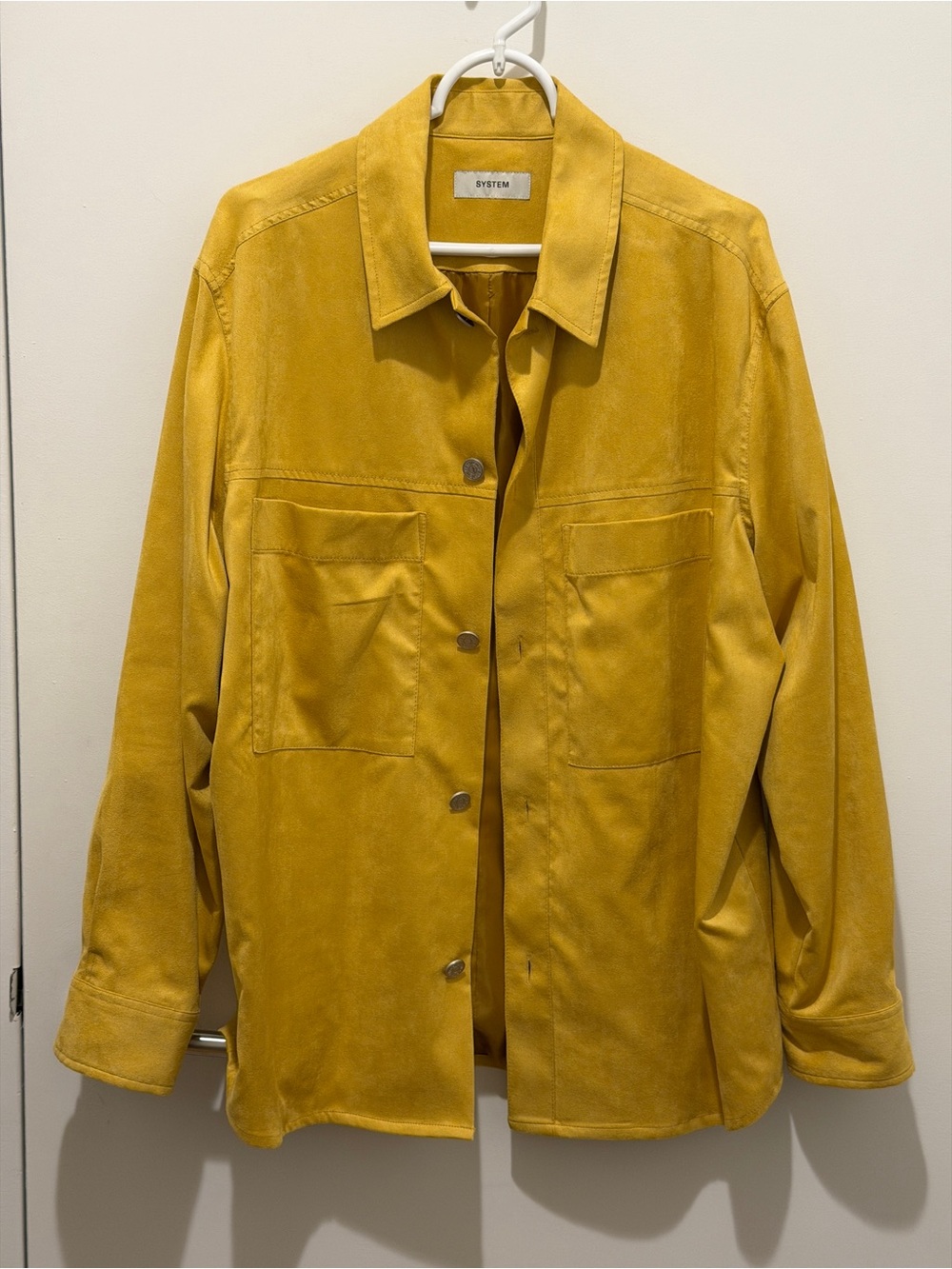 SYSTEM HOMME Yellow Suede Shirt Jacket
